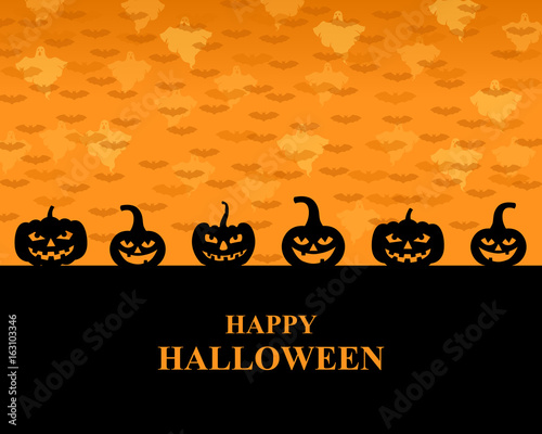 Halloween greeting pumpkins card