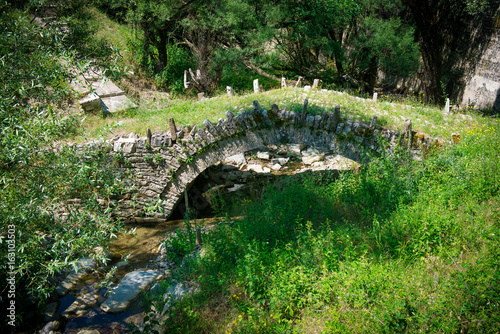  stone bridge of Zagoria. Old bridge in the gorge of Greece 