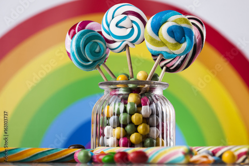 Candy colorful sweets and lollipops and gum balls © Sebastian Duda