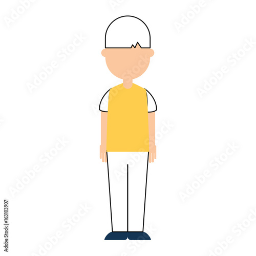 young man avatar character vector illustration design