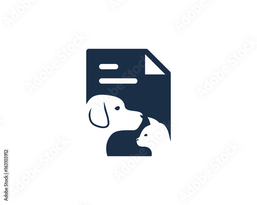 Pet File Document Icon Logo Design Element