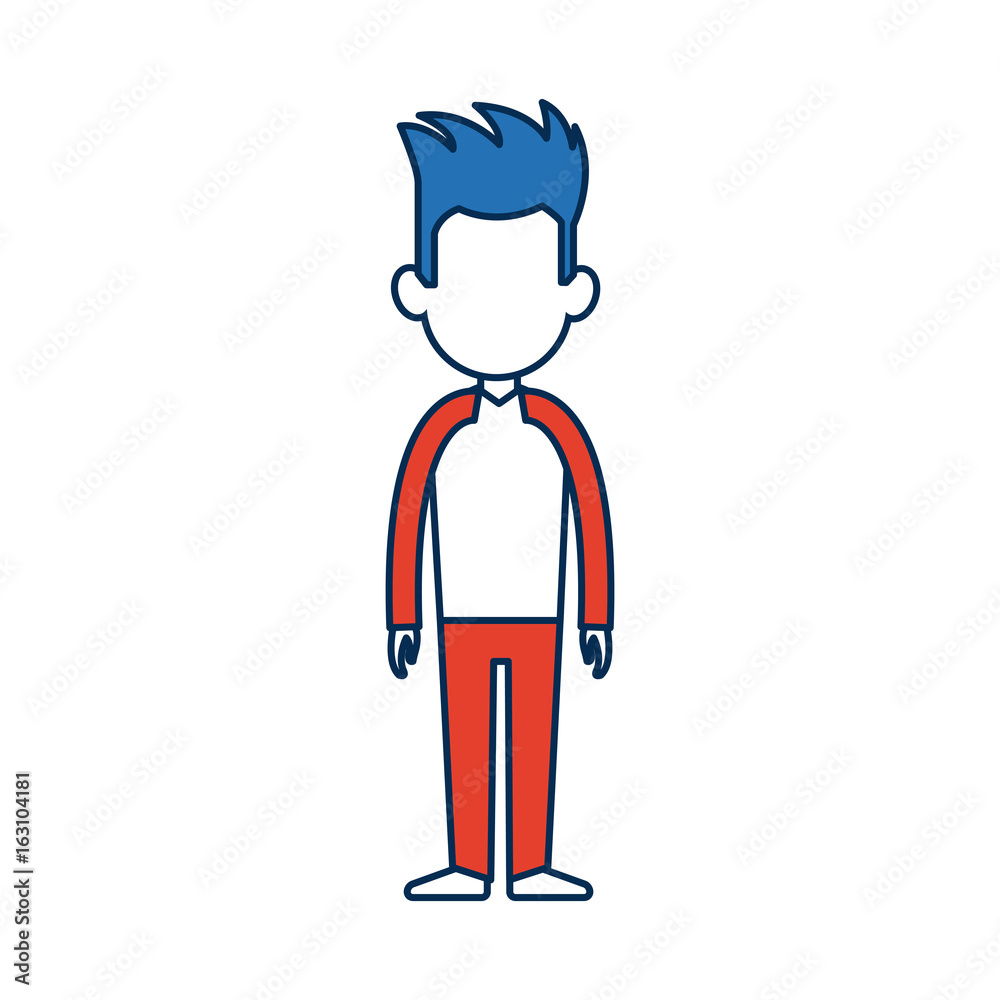 standing man avatar people blue and orange cartoon standing man avatar people blue and orange cartoon