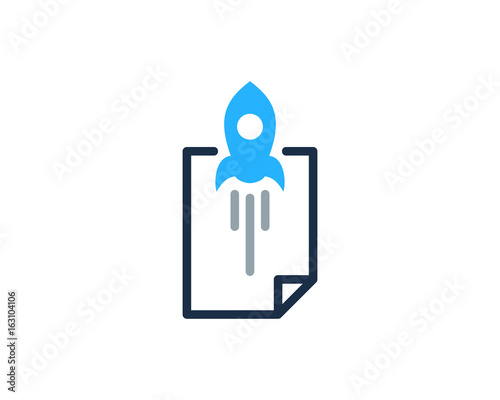 File Document Rocket Icon Logo Design Element