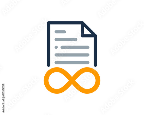 Infinity File Document Icon Logo Design Element
