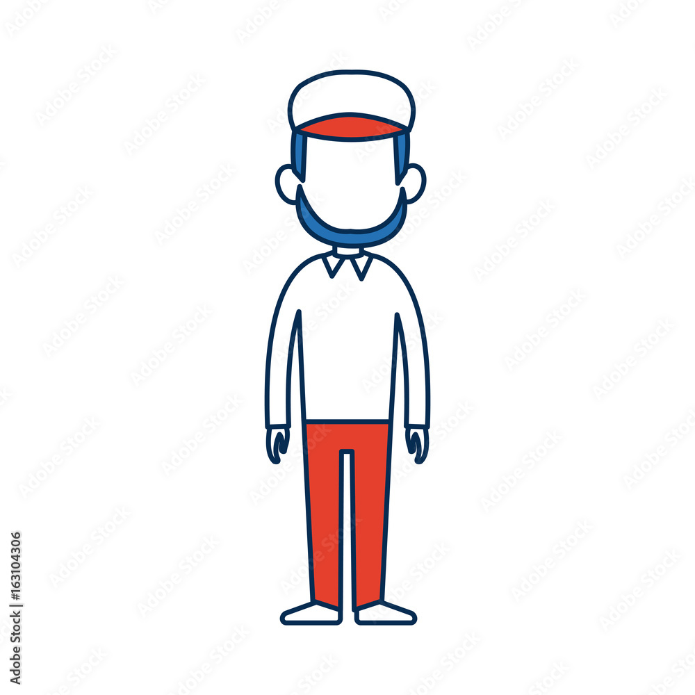 standing man avatar people blue and orange cartoon standing man avatar people blue and orange cartoon
