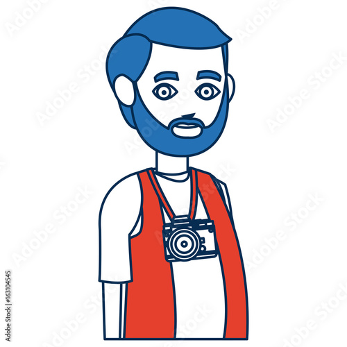 character man senior traveler standing person