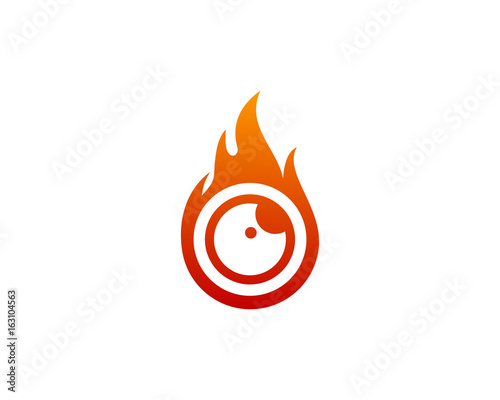 Fire Eye Icon Logo Design Element