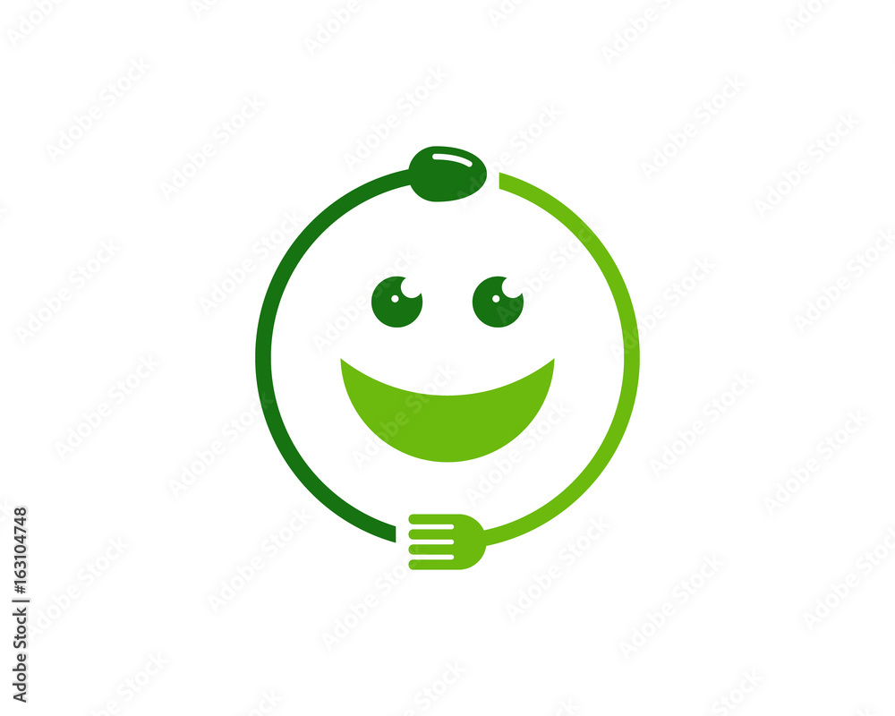 Happy Food Icon Logo Design Element Stock Vector | Adobe Stock