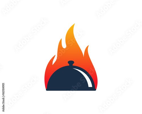 Fire Food Icon Logo Design Element