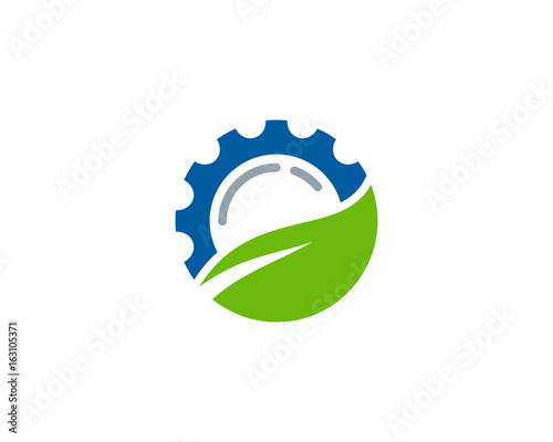 Eco Gear Icon Logo Design Element