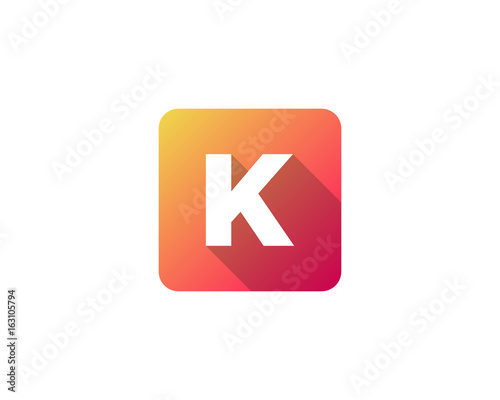 Modern Gradation Shadow Letter K Icon Logo Design Element