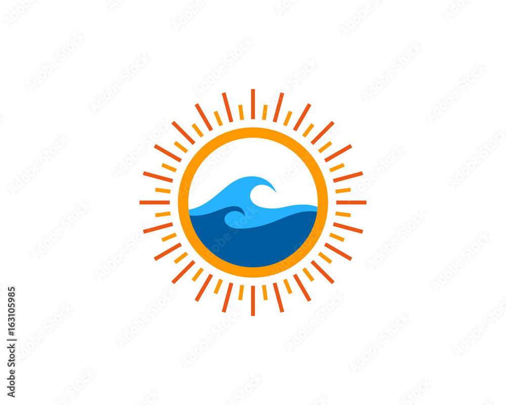 Wave Sun Icon Logo Design Element Wave Sun Icon Logo Design Element