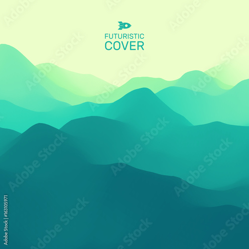 Mountain Landscape. Mountainous Terrain. Vector Illustration. Abstract Background.