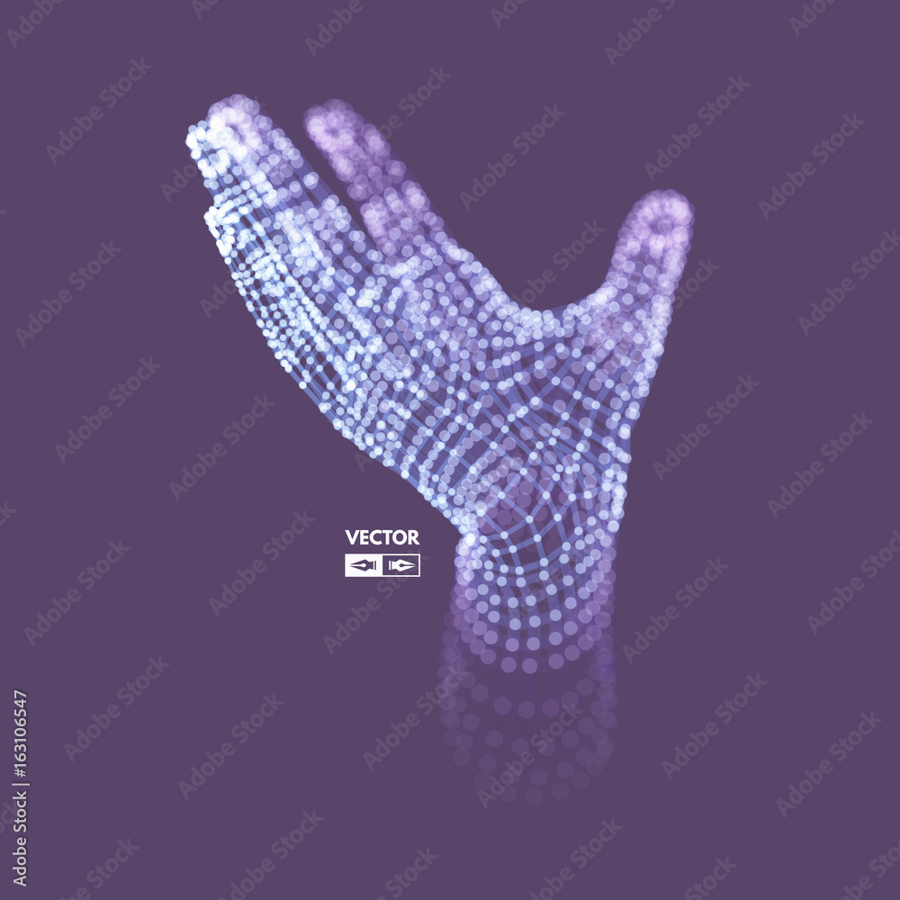 Human Arm. Hand Model. Connection structure. Future technology concept. 3D Vector illustration. Human Arm. Hand Model. Connection structure. Future technology concept. 3D Vector illustration.