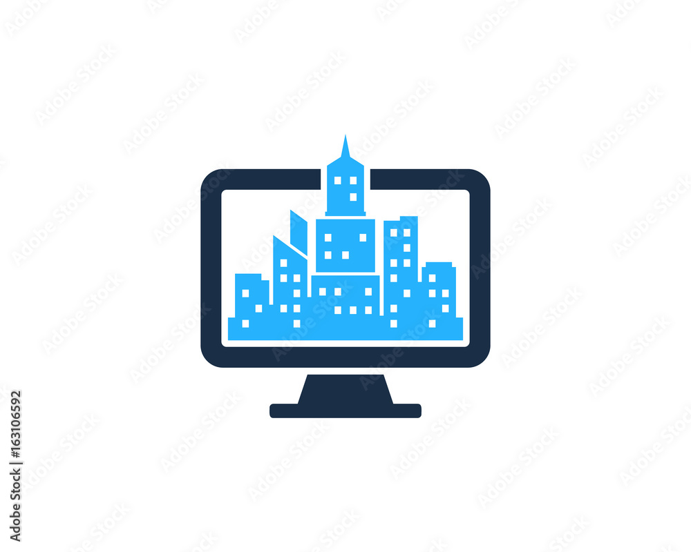 Computer Town Icon Logo Design Element Computer Town Icon Logo Design Element