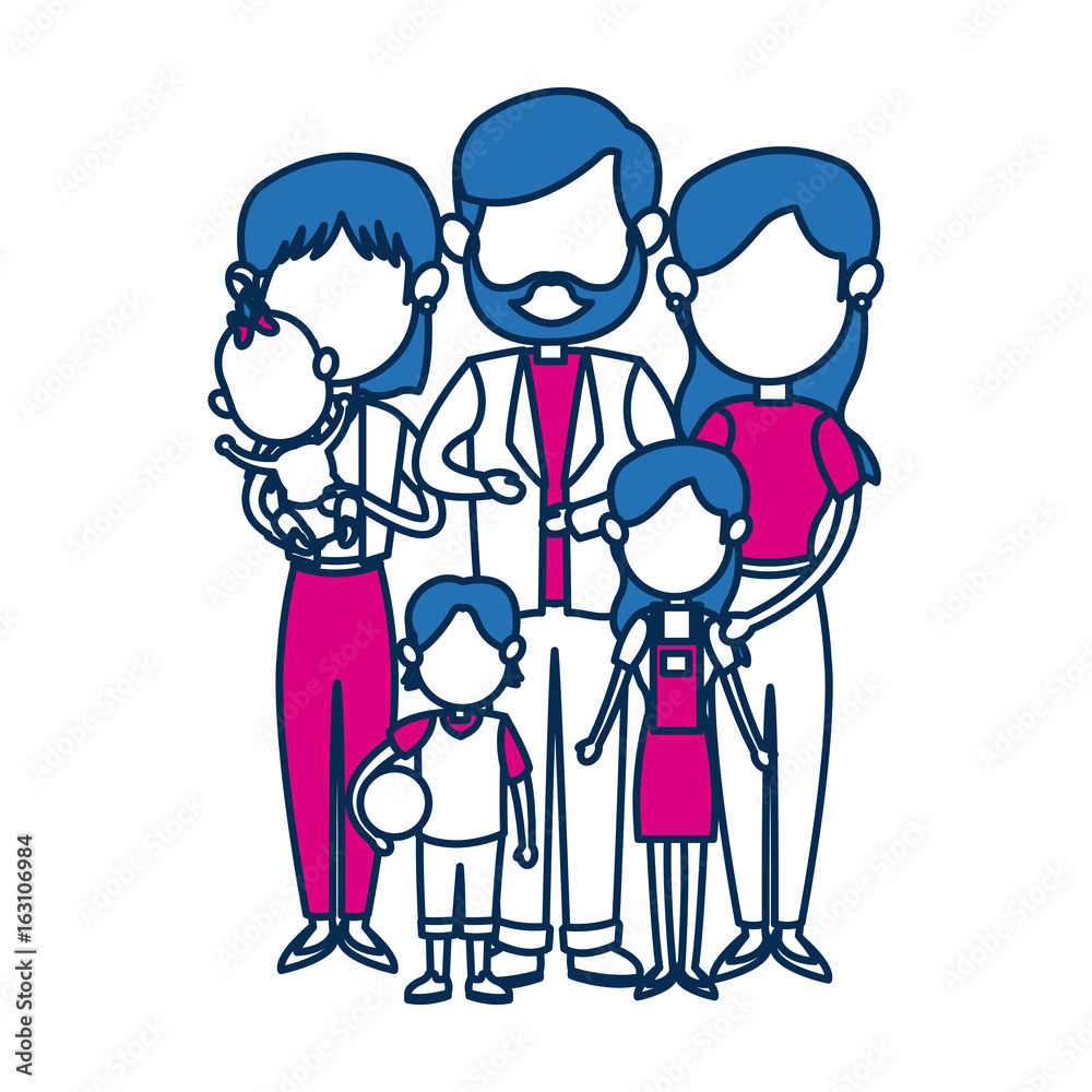 cute family people together in blue image