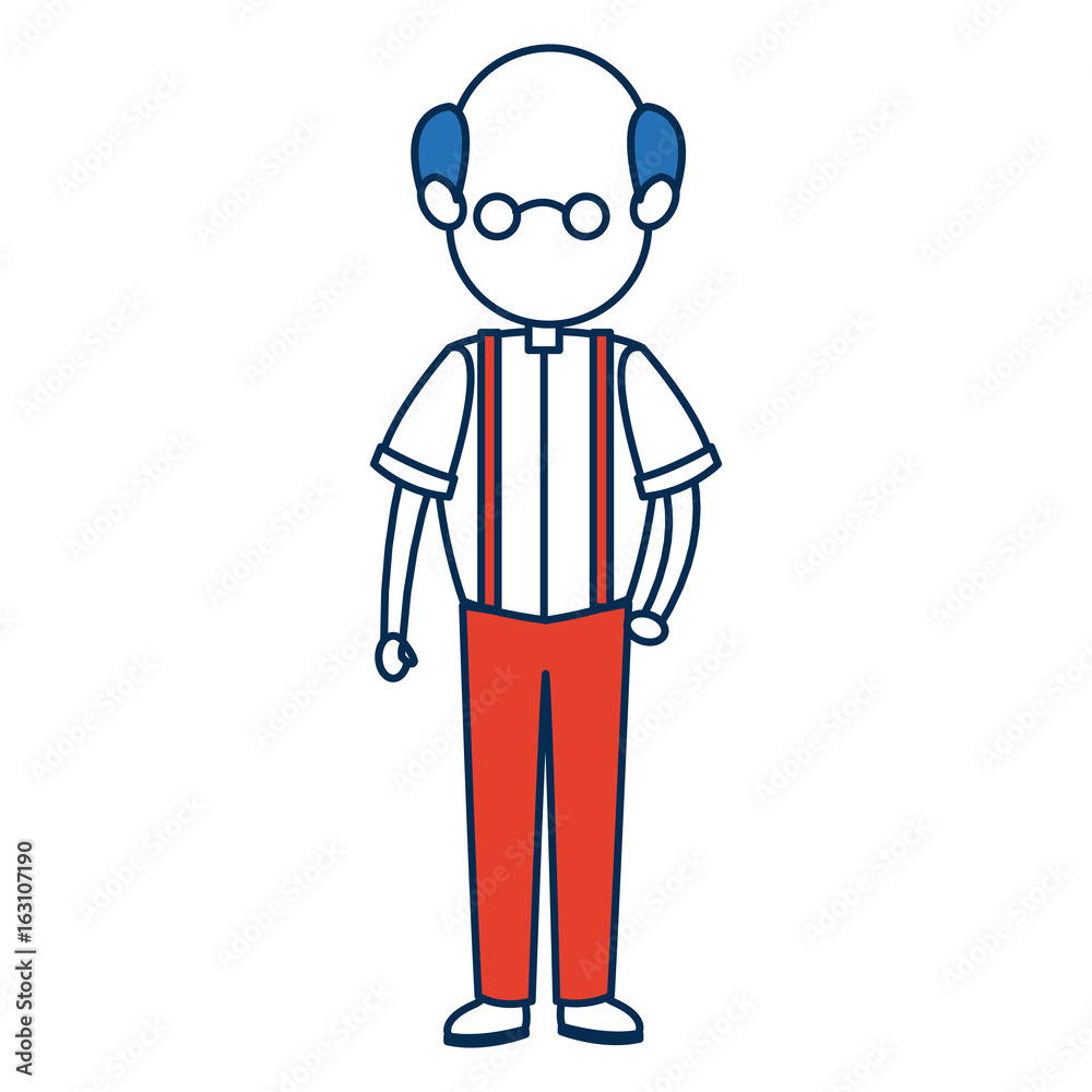 avatar man standing father character in blue and orange avatar man standing father character in blue and orange