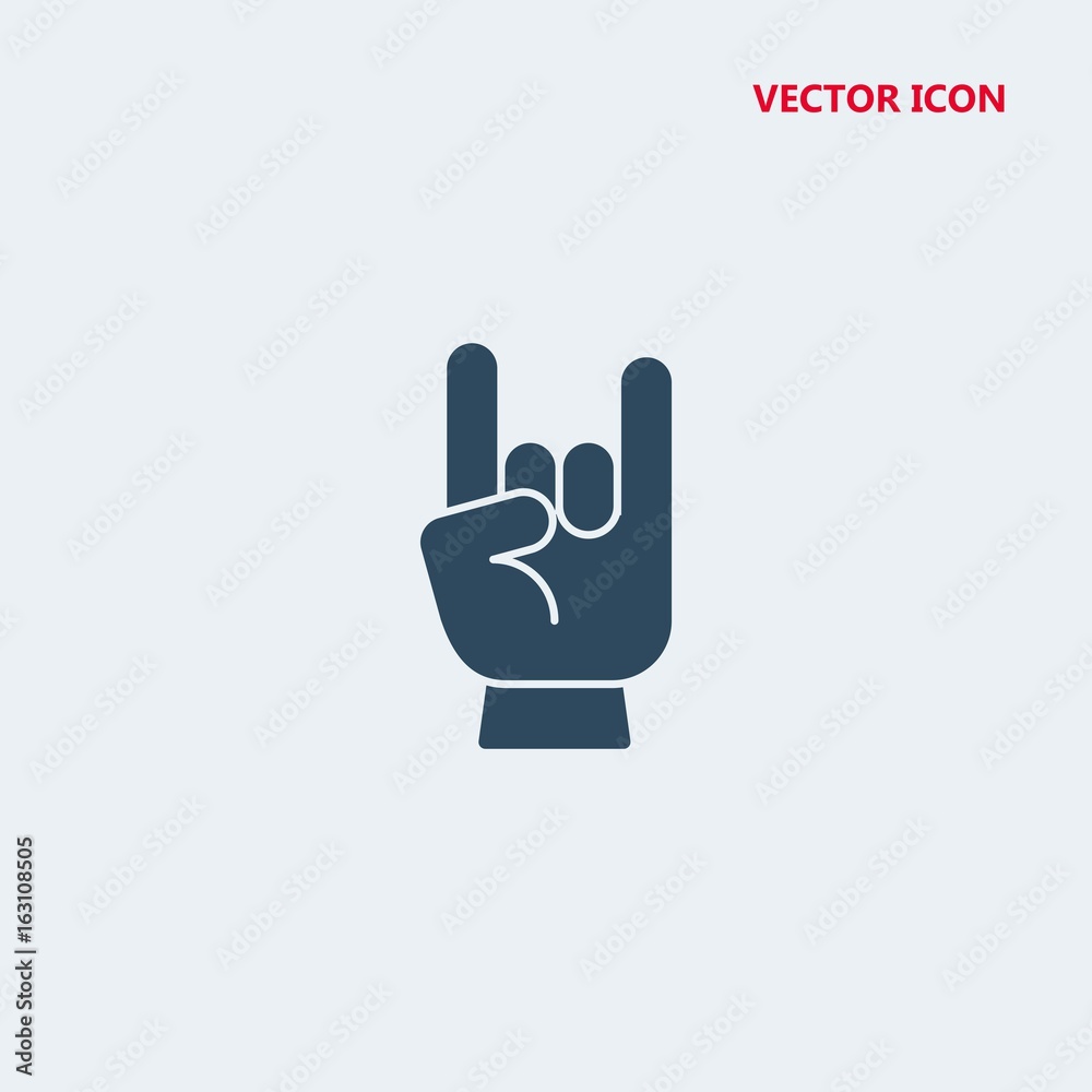 rock and roll hand vector icon rock and roll hand vector icon