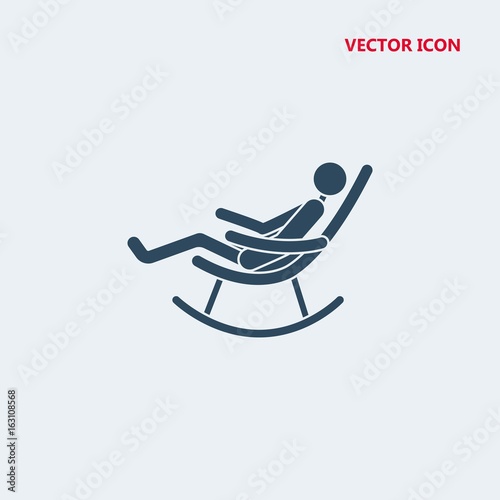 man in rocking chair vector icon