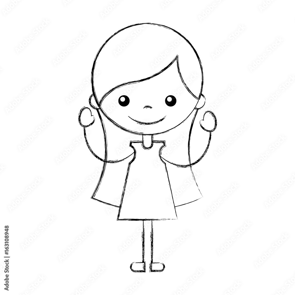 cute girl character icon vector illustration design cute girl character icon vector illustration design
