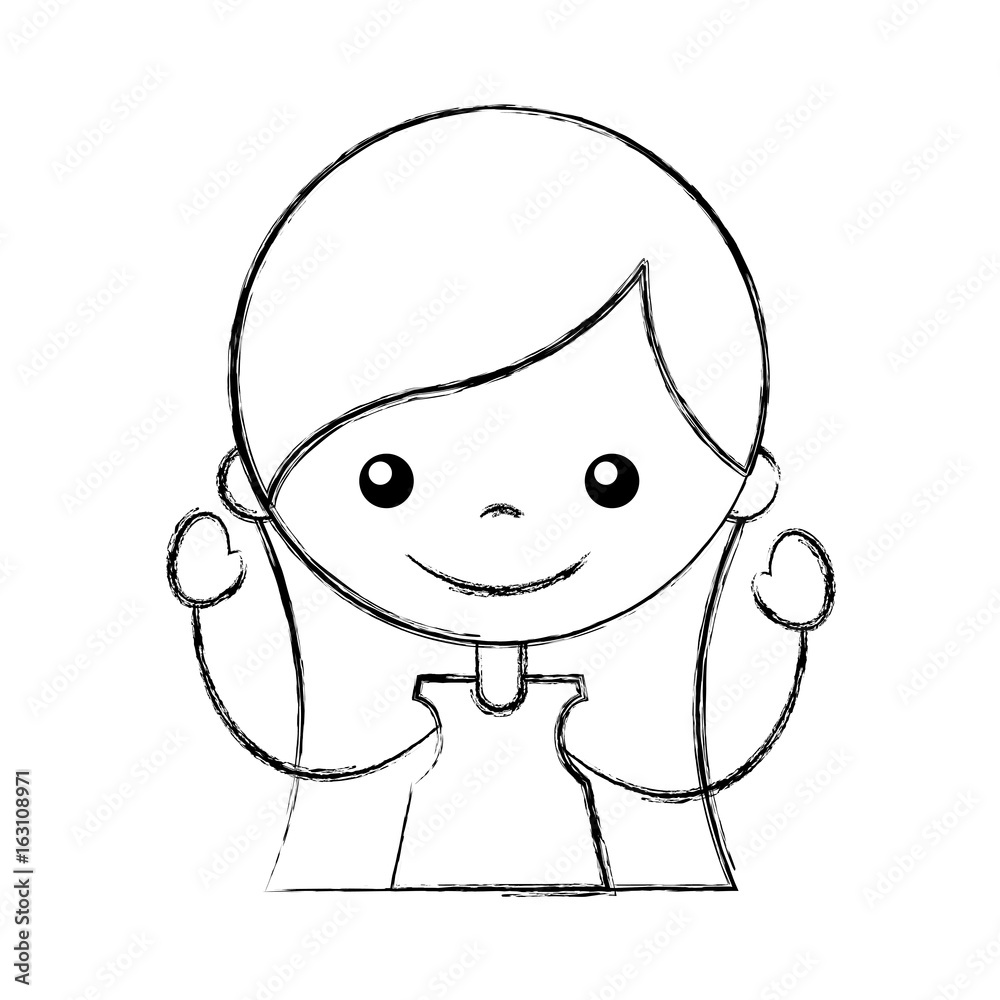 cute girl character icon vector illustration design cute girl character icon vector illustration design