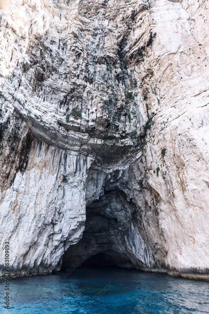 Sea cave of Paxos island nearby Greek island of Corfu, Europe.