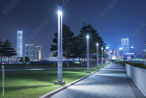Photography Tamar Promenade of Hong Kong city at night