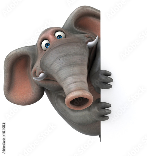 Sticker Fun elephant - 3D Illustration