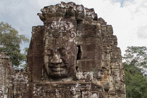 Bayon temple. the ancient stone temple. Bayon is one of the UNESCO world heritage at Angkor in Cambodia. © shooting88