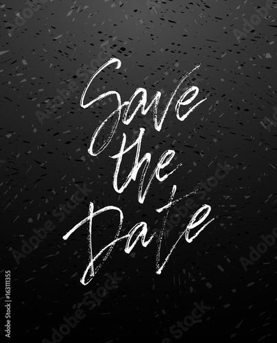 Save the date wedding lettering postcard.