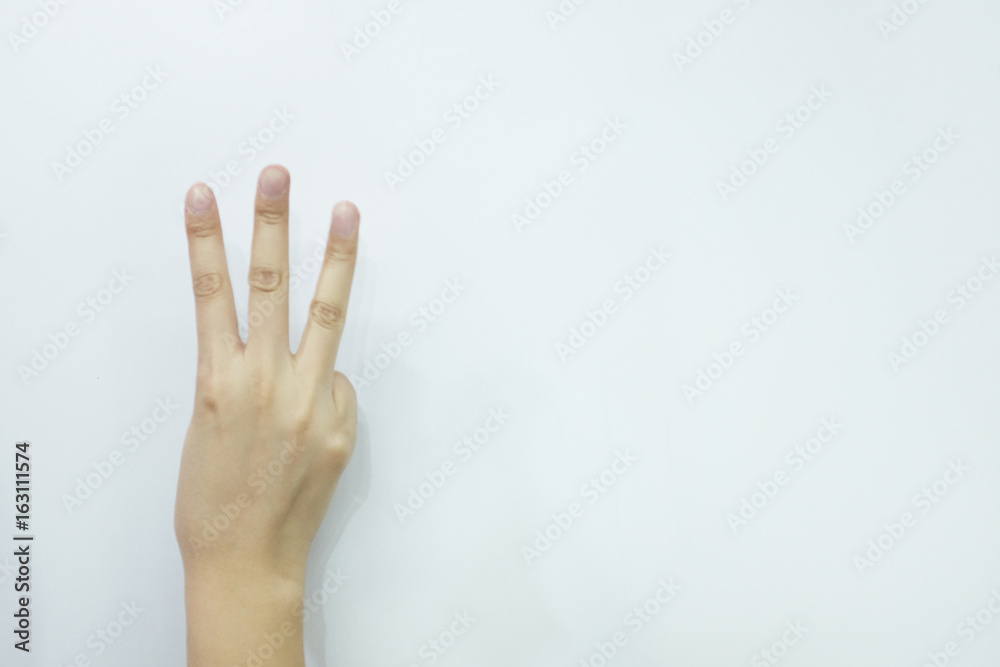 hand sign meaning number three