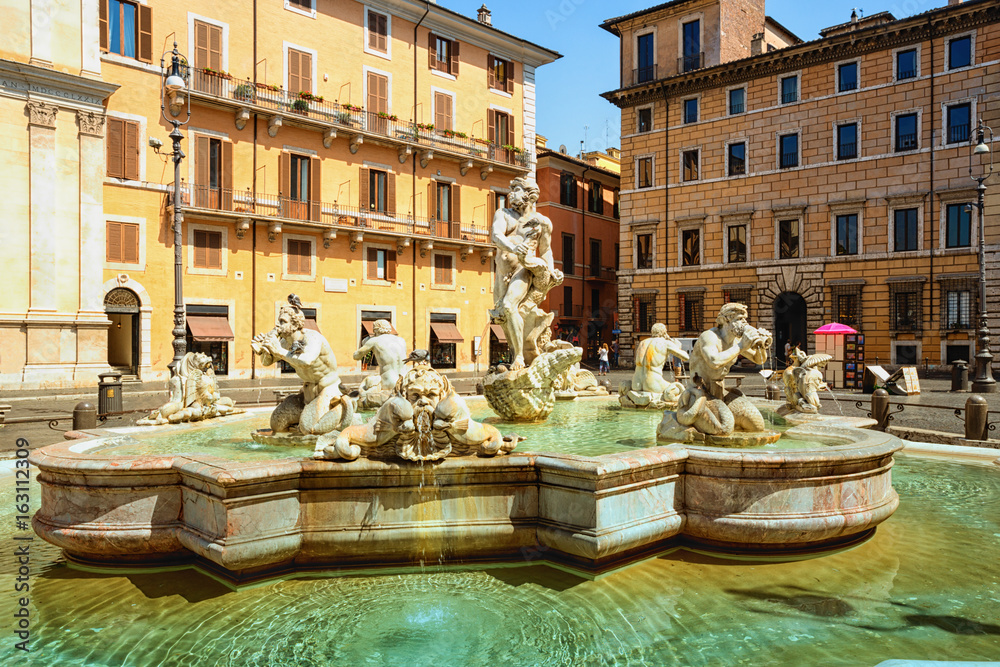 fontana del Moro (the Moor Fountain). Roma. Italy.