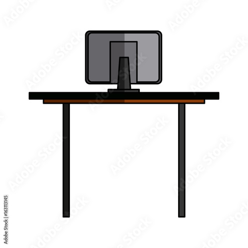 desk computer office work equipment objects