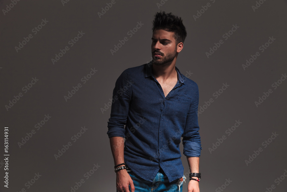 Fototapeta premium sad fashion man