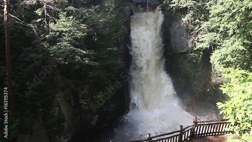Big waterfall at Bushkill Falls Pennsylvania. Audio included.