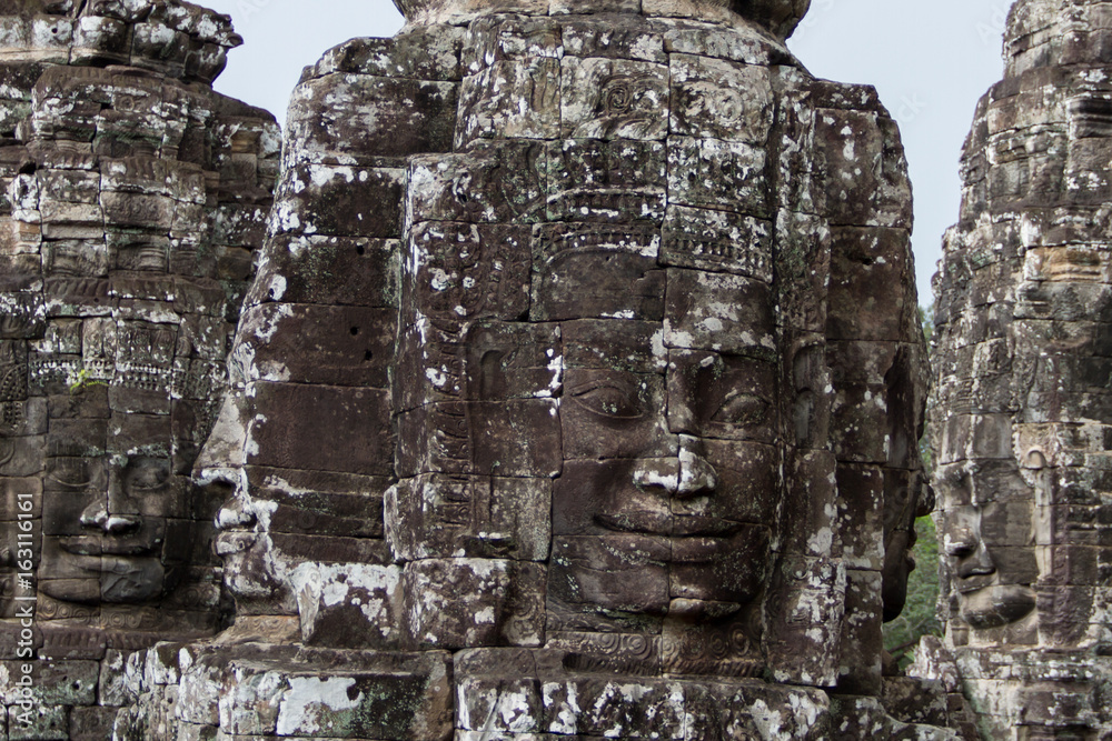 Bayon temple. the ancient stone temple. Bayon is one of the UNESCO world heritage at Angkor in Cambodia.