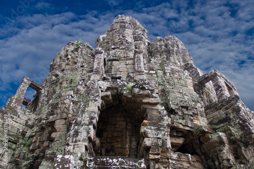 Bayon temple. the ancient stone temple. Bayon is one of the UNESCO world heritage at Angkor in Cambodia.