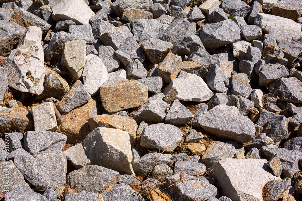 Granite stones on the slope of the mountain. Sumava National park. Czech republic.