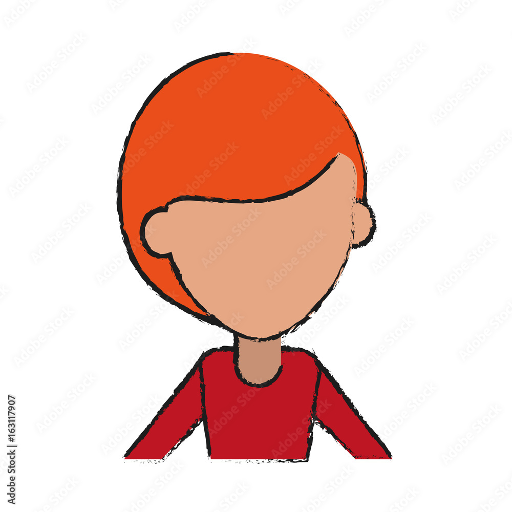 faceless red hair woman avatar icon image vector illustration design faceless red hair woman avatar icon image vector illustration design