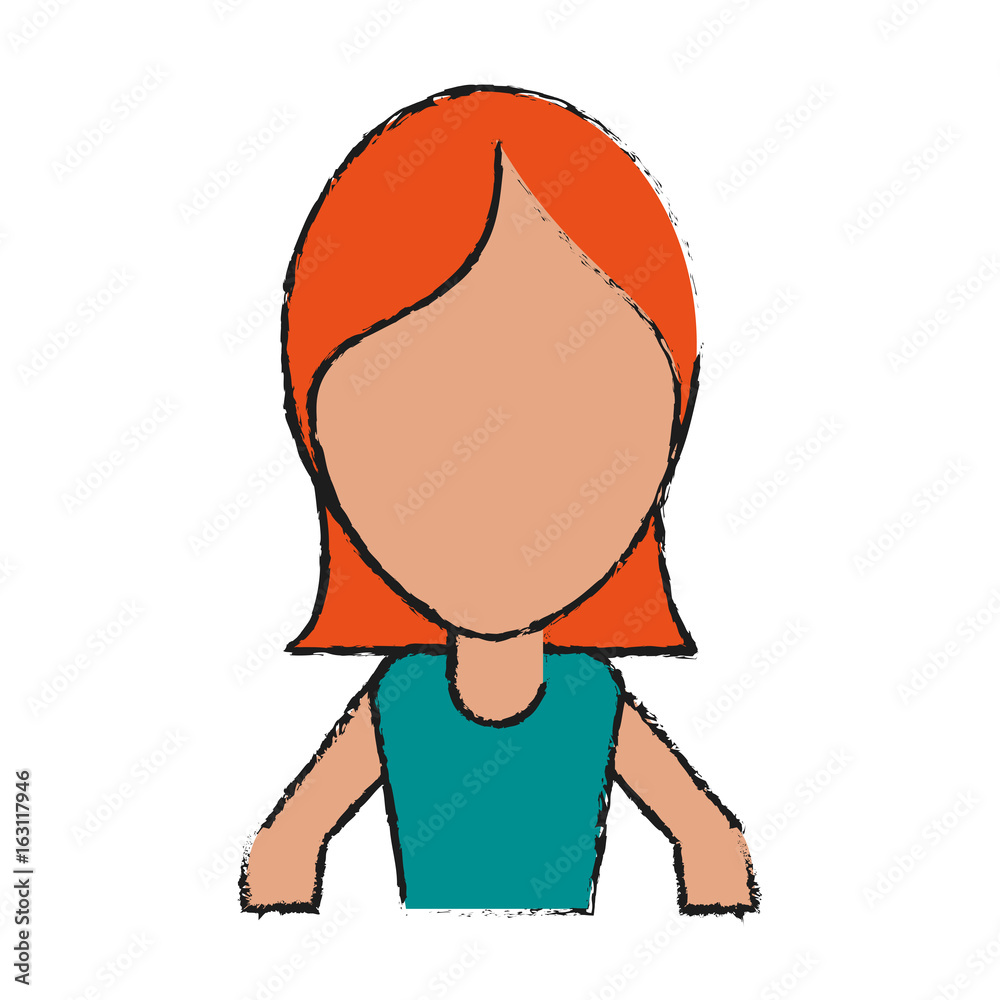 faceless red hair woman avatar icon image vector illustration design faceless red hair woman avatar icon image vector illustration design