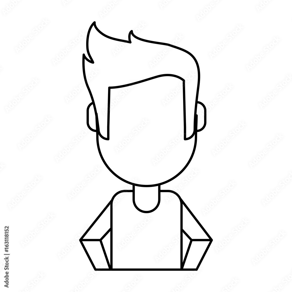 faceless man avatar icon image vector illustration design black line faceless man avatar icon image vector illustration design black line