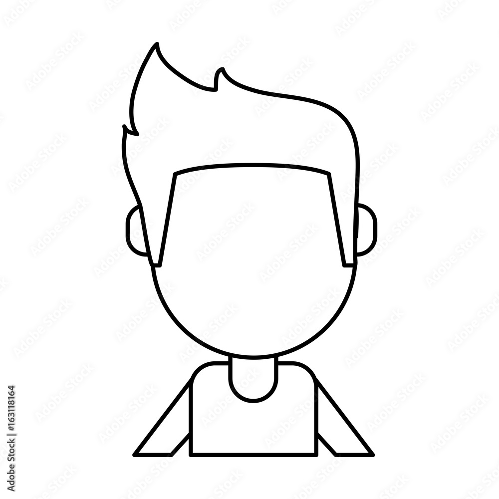 faceless man avatar icon image vector illustration design black line faceless man avatar icon image vector illustration design black line