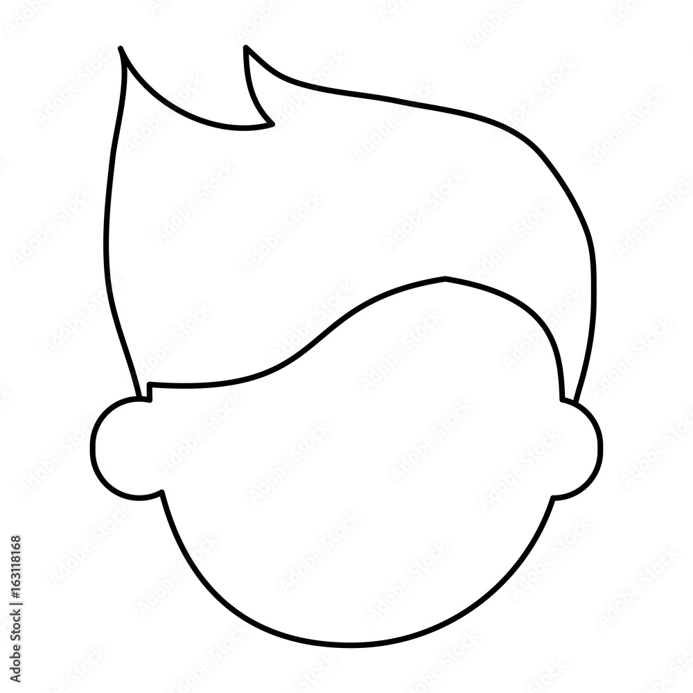 faceless man avatar icon image vector illustration design  black line