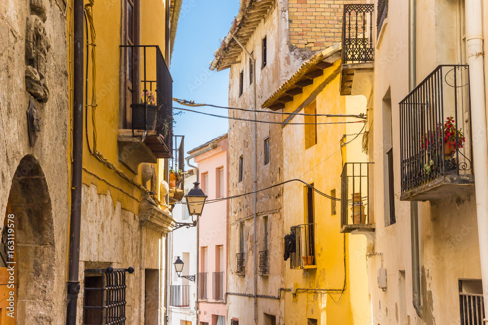 Fototapeta premium Colorful street in the historic old town of Requena