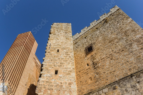 Castle towers in the historic old town of Requena photo