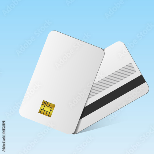 Blank chip two card empty mock up design set eps 10 vector