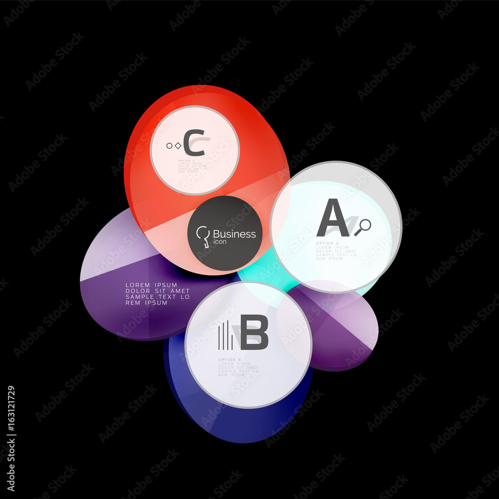 Glossy glass circle banner design template Glossy glass circle banner design template