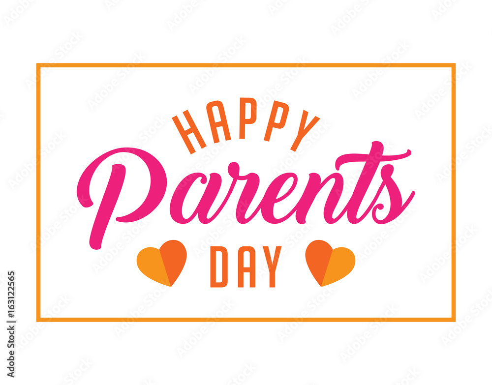 Happy parents, beautiful greeting card,banner or poster for Parents day.  Stock Vector | Adobe Stock