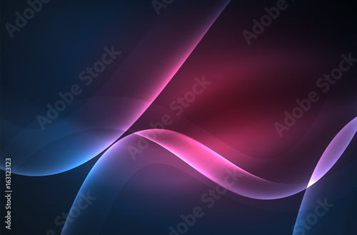 Smoky glowing waves in the dark