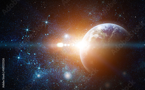 Fototapeta Naklejka Na Ścianę i Meble -  realistic planet earth in space